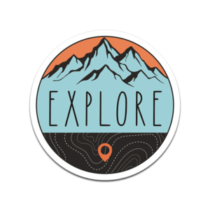 Explore Topographic Sticker