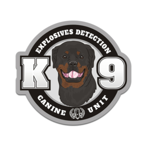 Rottweiler K9 Explosives Detection K-9 Dog Unit Sticker Decal Rotten Remains