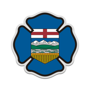 Alberta Flag Firefighter Decal AB Fire Rescue Maltese Cross Sticker Rotten Remains
