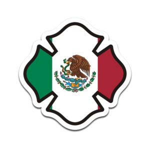 Firefighter Mexico Mexican Flag Cross Sticker Decal