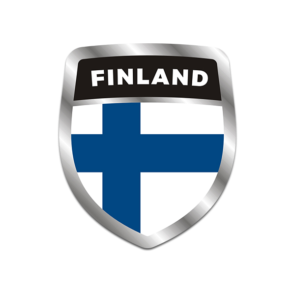 Finland Flag Shield Badge Sticker Decal Rotten Remains