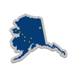 Alaska State Shaped Flag Decal AK Map Vinyl Sticker Rotten Remains