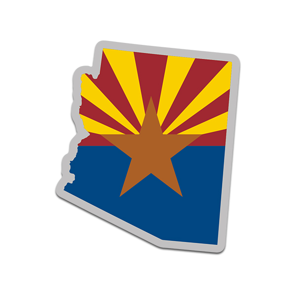 Arizona State Shaped Flag Decal AZ Map Vinyl Sticker Rotten Remains