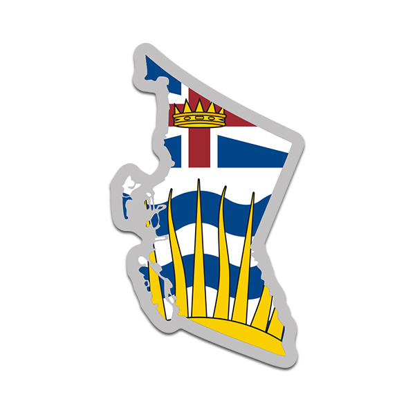 British Columbia Province Shaped Flag Decal Canada BC Map Vinyl Sticker Rotten Remains