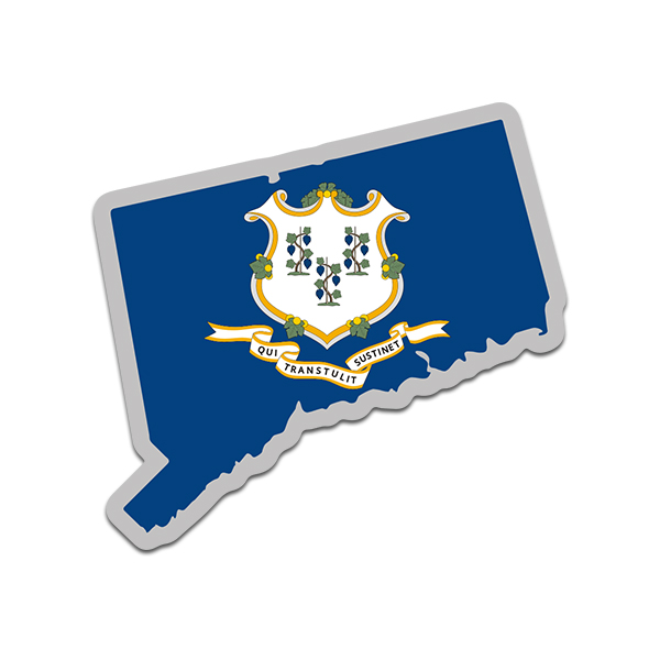 Connecticut State Shaped Flag Decal CT Map Vinyl Sticker Rotten Remains