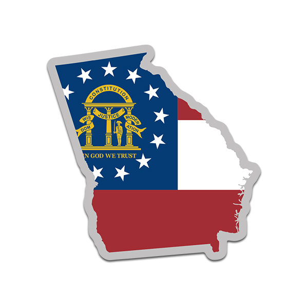 Georgia State Shaped Flag Decal GA Map Vinyl Sticker Rotten Remains
