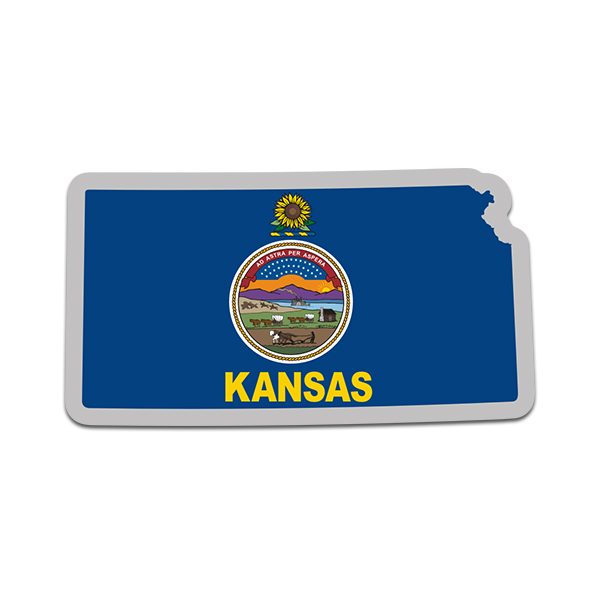 Kansas State Shaped Flag Decal KS Map Vinyl Sticker Rotten Remains