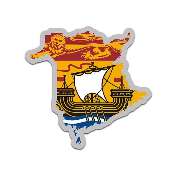 New Brunswick Province Shaped Flag Decal Canada NB Map Vinyl Sticker Rotten Remains