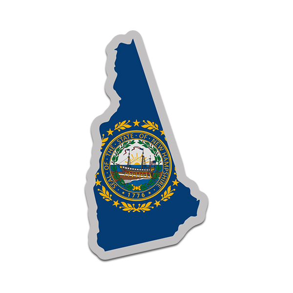 New Hampshire State Shaped Flag Decal NH Map Vinyl Sticker Rotten Remains