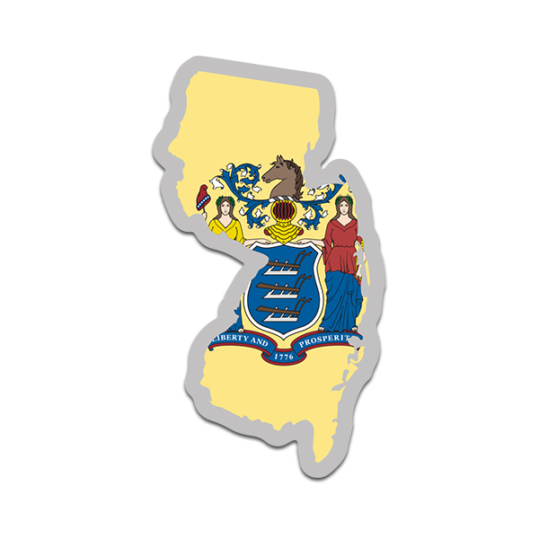 New Jersey State Shaped Flag Decal NJ Map Vinyl Sticker - Rotten Remains