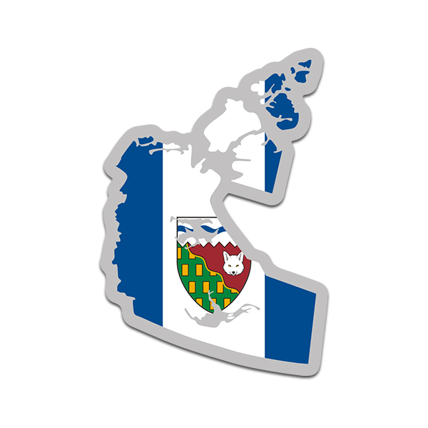 Northwest Territories Province Shaped Flag Decal Canada NT Map Vinyl Sticker Rotten Remains
