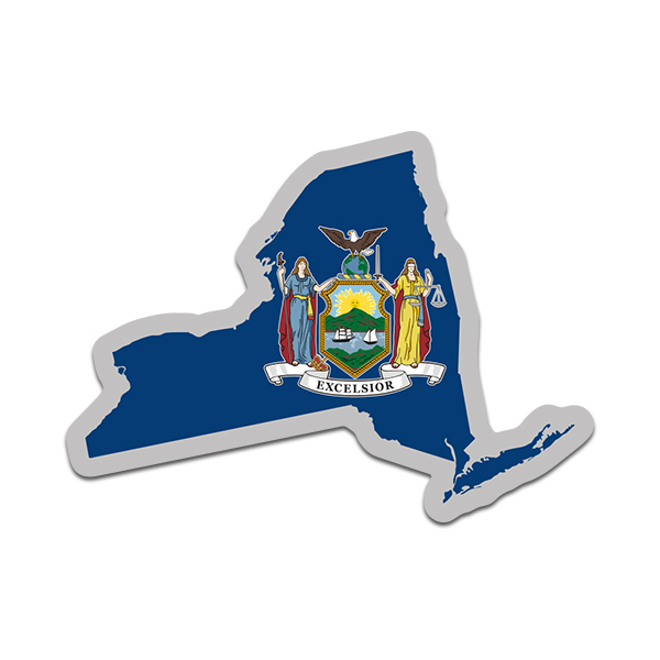 New York State Shaped Flag Decal NY Map Vinyl Sticker Rotten Remains