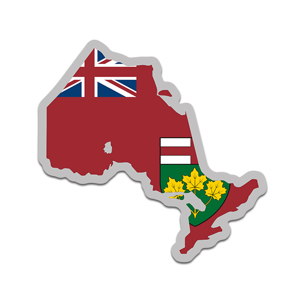 Ontario Province Shaped Flag Decal Canada ON Map Vinyl Sticker Rotten Remains