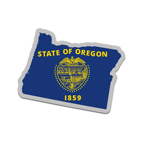 Oregon State Shaped Flag Decal OR Map Vinyl Sticker Rotten Remains
