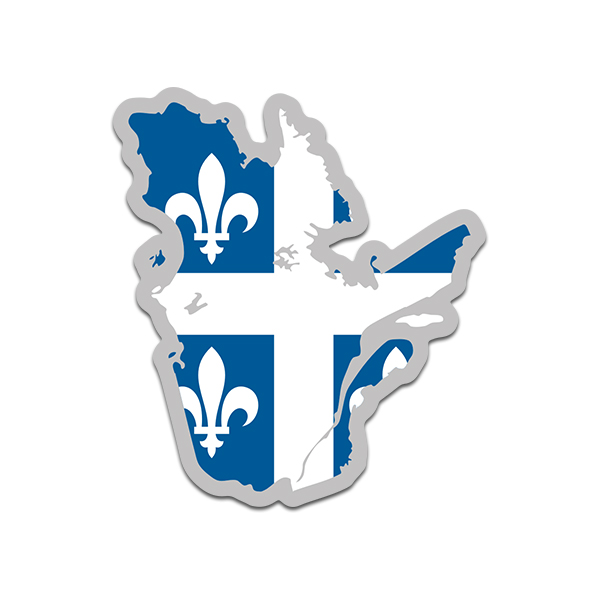 Quebec Province Shaped Flag Decal Canada QC Map Vinyl Sticker Rotten Remains