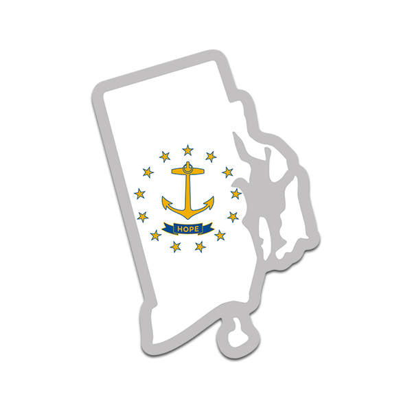 Rhode Island State Shaped Flag Decal RI Map Vinyl Sticker Rotten Remains