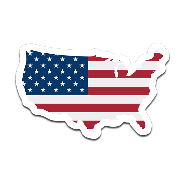 United States Map Shaped Flag Decal America USA Map American Vinyl Sticker