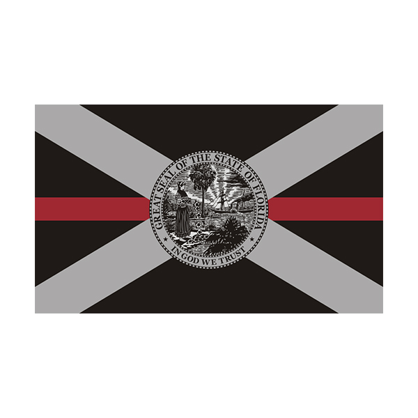 Florida State Flag Thin Red Line FL Firefighter Rescue Sticker Decal Rotten Remains