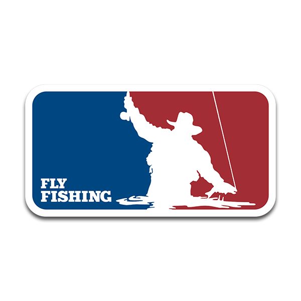 Fly Fishing Logo Fisherman Rod Reel Trout Salmon Bass Sticker Decal Rotten Remains