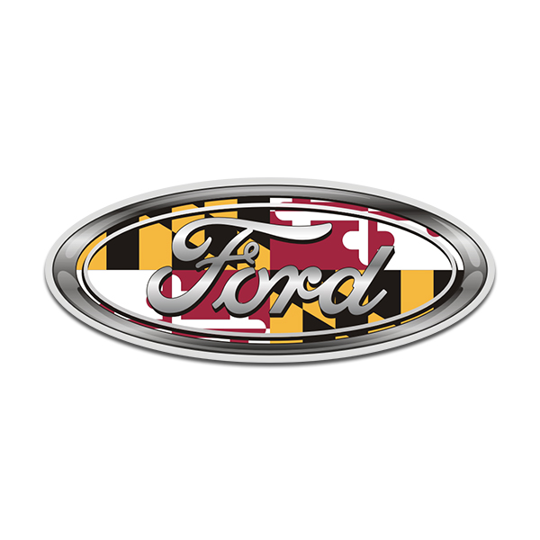 Ford Maryland State Flag Oval MD Sticker Decal - Rotten Remains