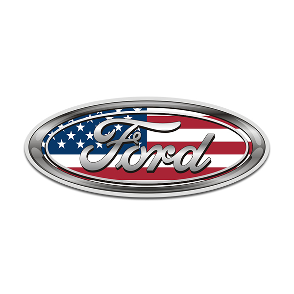 Ford American Flag Oval USA Sticker Decal