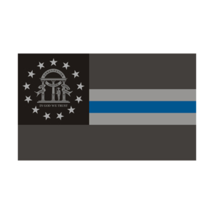 Georgia State Flag Thin Blue Line GA Police Officer Sheriff Sticker Decal Rotten Remains