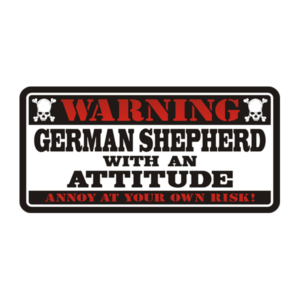 German Shepherd Warning Decal Attitude Guard Dog Vinyl Window Sticker Rotten Remains