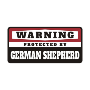 German Shepherd Protected by Warning Decal Guard Dog Vinyl Sticker Rotten Remains