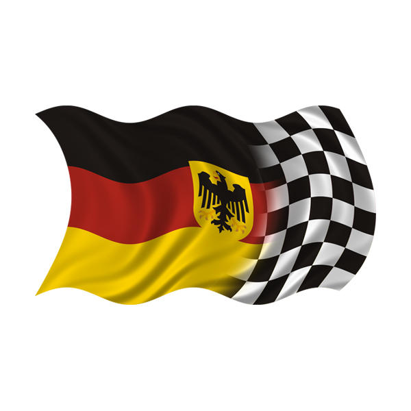 Germany Racing Checkered Flag Decal German Race Car Vinyl Sticker (RH) Rotten Remains