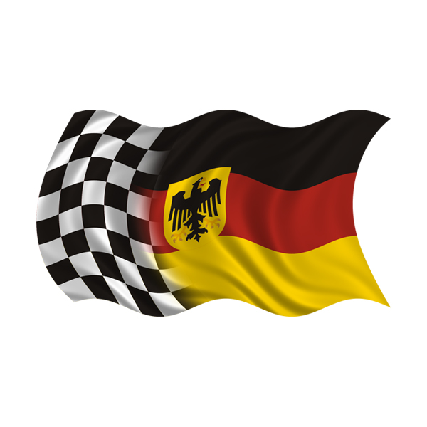 Germany Racing Checkered Flag Decal German Race Car Vinyl Sticker