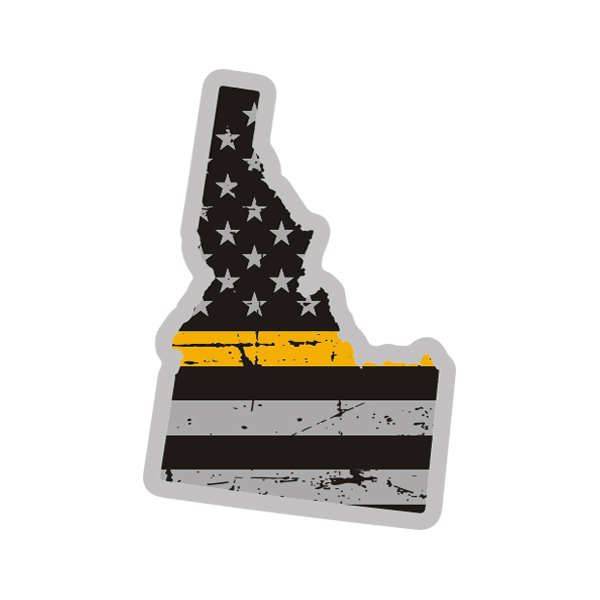 Idaho State Thin Gold Line Decal ID Tattered American Flag Sticker Rotten Remains