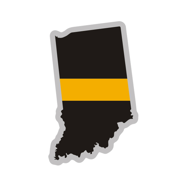 Indiana State Thin Gold Line Decal IN Dispatcher Vinyl Sticker Rotten Remains