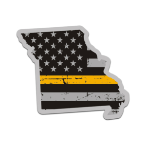 Missouri State Thin Gold Line Decal MO Tattered American Flag Sticker Rotten Remains