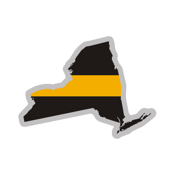 New York State Thin Gold Line Decal NY Dispatcher Vinyl Sticker Rotten Remains