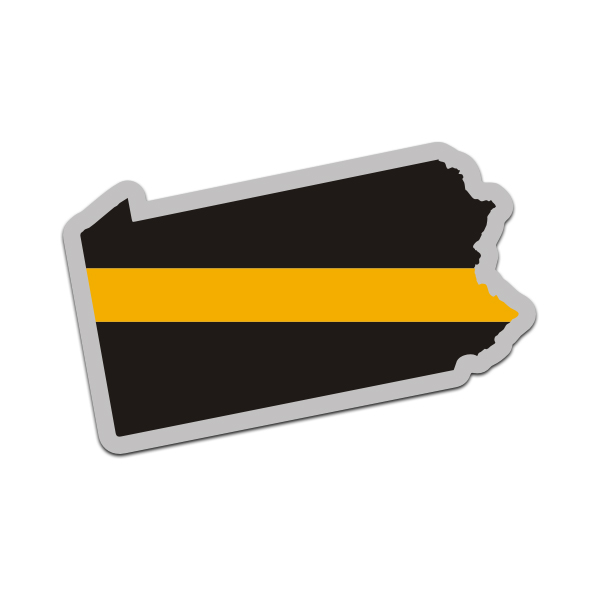 Pennsylvania State Thin Gold Line Decal PA Dispatcher Sticker Rotten Remains