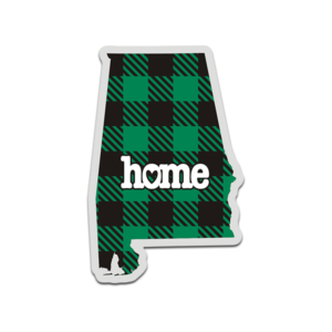 Alabama State Green Buffalo Plaid Decal AL Checkered Home Map Vinyl Sticker Rotten Remains
