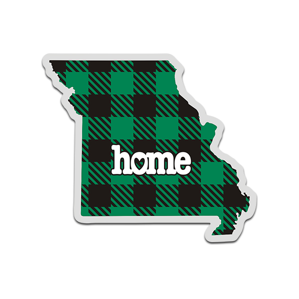 Missouri State Green Buffalo Plaid Decal MO Checkered Home Map Vinyl Sticker Rotten Remains