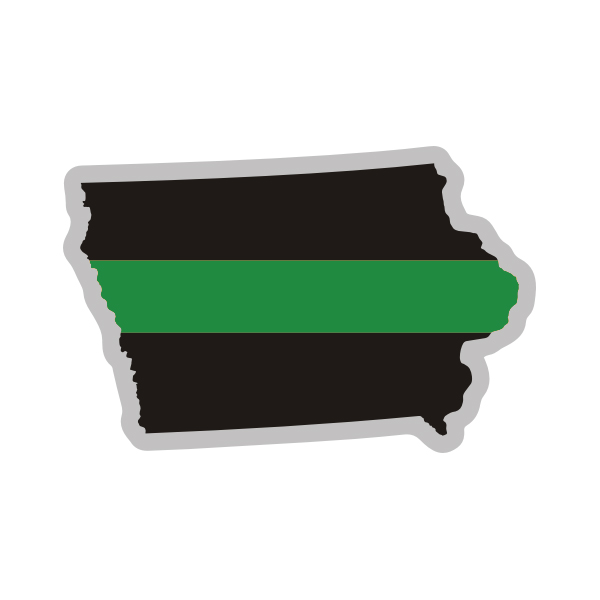 Iowa State Thin Green Line Decal IA Military Ranger Sticker Rotten Remains