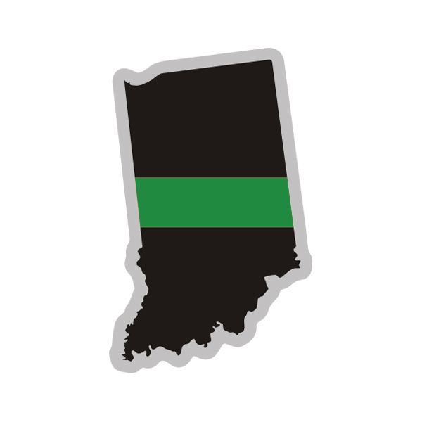Indiana State Thin Green Line Decal IN Military Ranger Sticker Rotten Remains