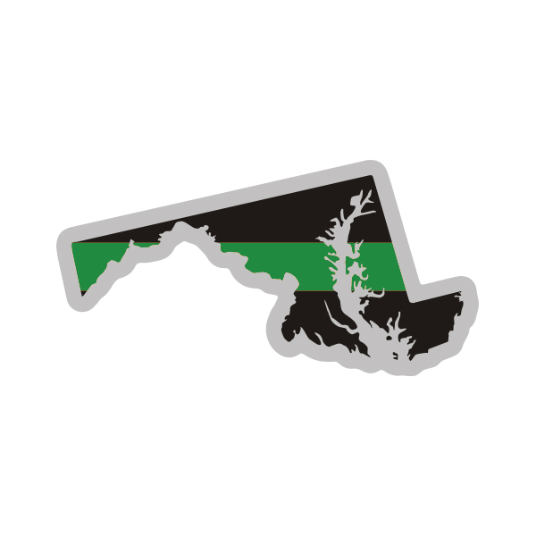 Maryland State Thin Green Line Decal MD Military Ranger Sticker Rotten Remains
