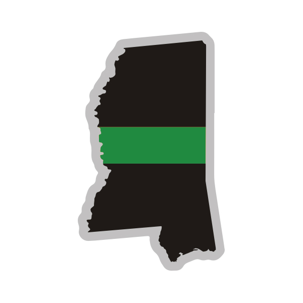 Mississippi State Thin Green Line Decal MS Military Ranger Sticker Rotten Remains