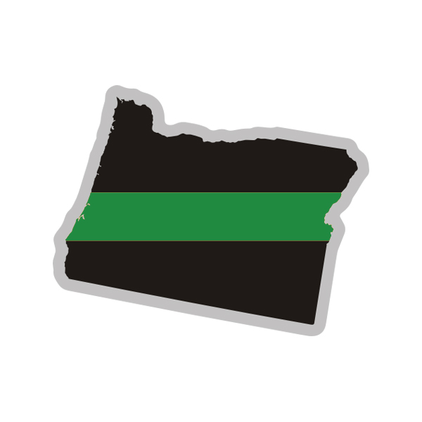 Oregon State Thin Green Line Decal OR Military Ranger Sticker Rotten Remains