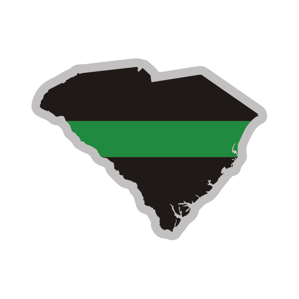 South Carolina State Thin Green Line Decal SC Military Sticker Rotten Remains