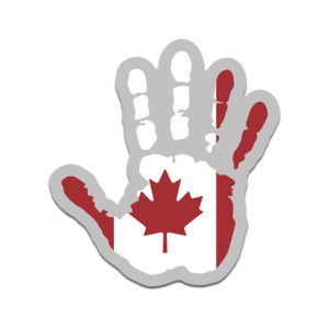 Canada Jeep Wave Flag Hand Print Canadian Vinyl Sticker Decal Rotten Remains