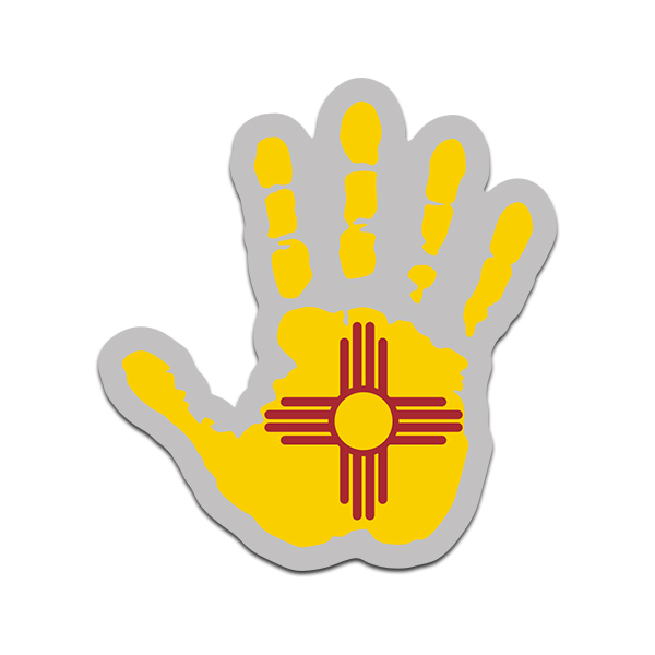 New Mexico Jeep Wave State Flag Hand Print NM Vinyl Sticker Decal Rotten Remains