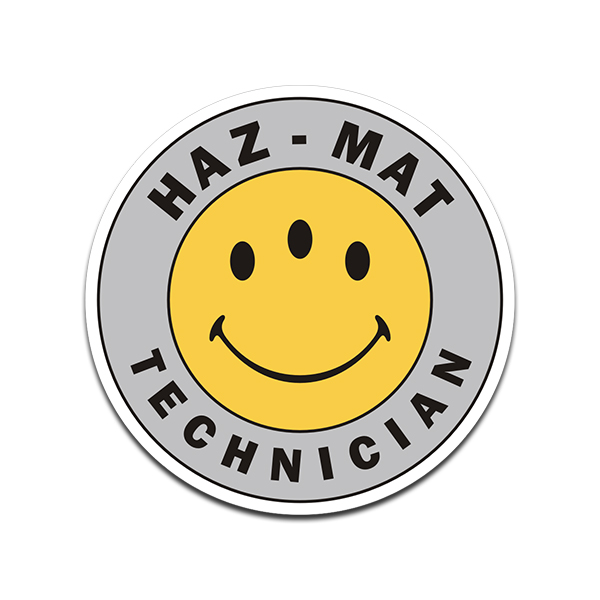 Hazmat Technician Three Eyed Smiley Sticker Decal Firefighter