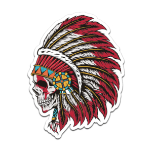 Native American Headdress Sticker Decal Chief Warrior Skull First Nation (LH) V1 Rotten Remains