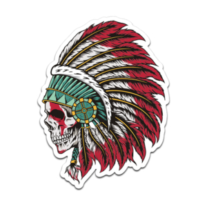 Native American Headdress Sticker Decal Chief Warrior Skull First Nation (LH) V3 Rotten Remains