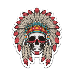 Native American Headdress Sticker Decal Chief Warrior Skull First Nation V5 Rotten Remains