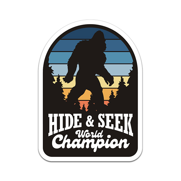 Bigfoot Hide & Seek World Champion Retro Sticker